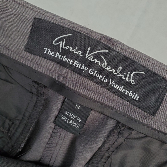 Gloria Vanderbilt The Perfect Fit Womens Pants Size 14 Short Gray EUC - Picture 4 of 10